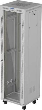 Lanberg 19" Rackschrank 42HE, LCD, freistehend, Flat Pack, V2, Glastür, IP20, RAL 7035, 600mm tief