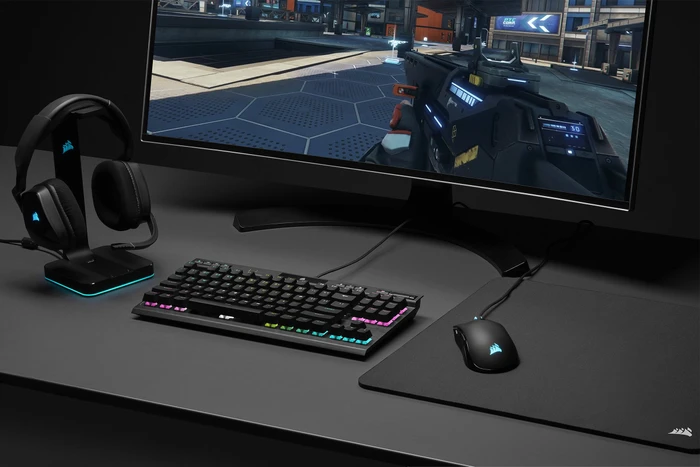 Corsair Gaming K70 RGB TKL - Champion Series, MX SPEED RGB Silver, USB, DE