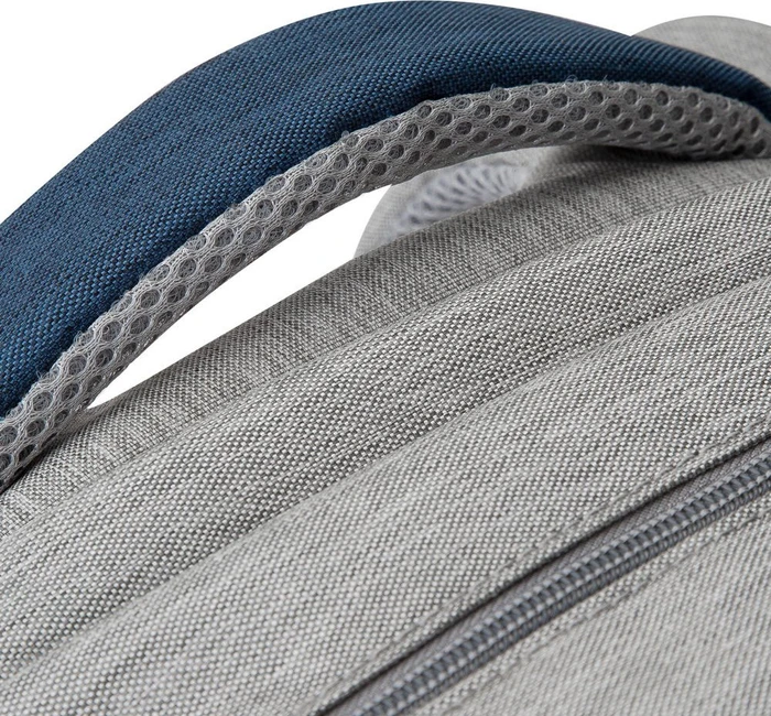 RivaCase Prater anti-theft Laptop Rucksack 17.3", Grey/Dark Blue