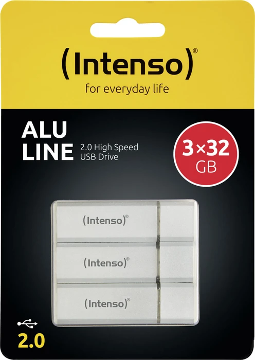 Intenso Alu Line 32GB silber, USB-A, USB 2.0, 3er-Pack