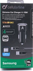 Cellularline Extreme Charger Kit 15W USB-C Samsung schwarz