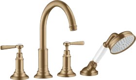 Hansgrohe Axor Montreux 4-Loch Wannenrandarmatur mit Hebelgriffen brushed bronze