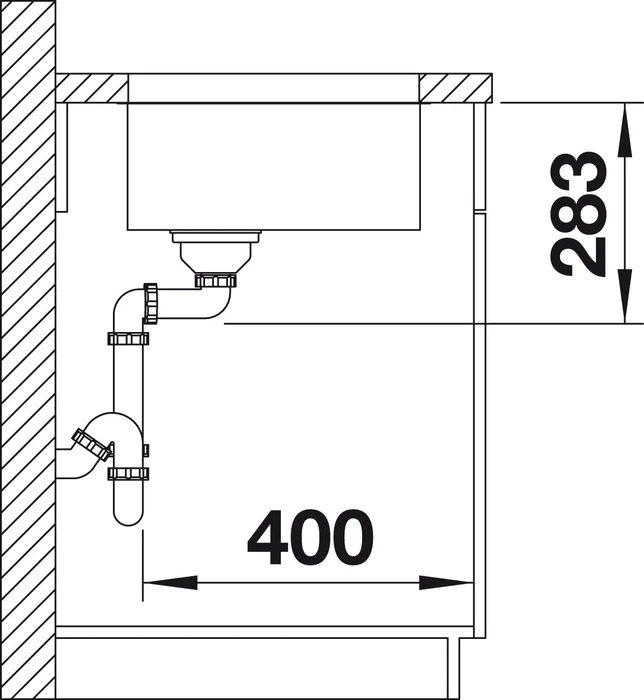 Blanco Supra 340-U Unterbau Becken mittig edelstahl (518199) – Bild 4 von 5