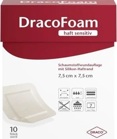 Dr. Ausbüttel DracoFoam haft sensitiv Schaumstoff Wundauflage,  7.5 x 7.5cm,    10 Stück