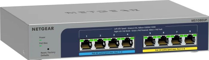 Netgear MS100 Desktop 2.5G Smart Switch, 8x RJ-45, 230W PoE++