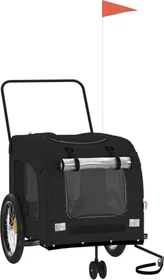 vidaXL Hunde 68x134cm Fahrradanhänger schwarz