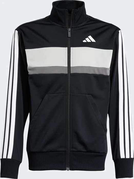adidas Seasonal Essentials Tiberio 3-Streifen Tricot Trainingsanzug black/white/grey two (Junior)