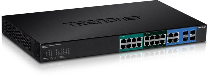 TRENDnet TPE Rackmount Gigabit Smart Switch, 16x RJ-45, 4x RJ-45/SFP, 370W UPoE