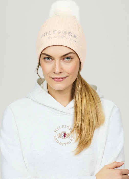Tommy Hilfiger Equestrian Perry Pompom Beanie taupe (Damen)
