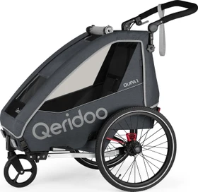 Qeridoo QUPA 1 Fahrradanhänger grau (Modell 2023)