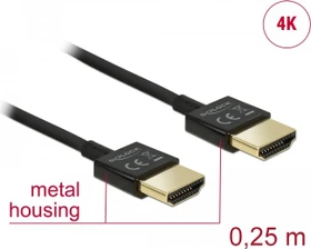 DeLOCK Slim 4K High Speed mit Ethernet HDMI Kabel, 0.25m