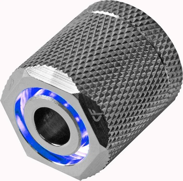 Nanoxia LED Fitting G1/4" auf 16/13mm, blau beleuchtet, vernickelt