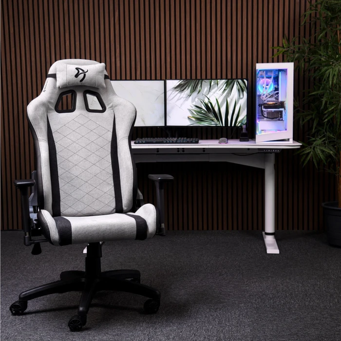 Arozzi Avanti Soft Fabric Gamingstuhl, hellgrau