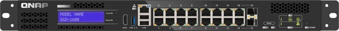 QNAP QGD-1600 Dual-System VM-Host & NAS Rackmount Gigabit Managed Switch, 14x RJ-45, 2x RJ-45/SFP