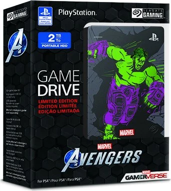 Seagate Game Drive for PlayStation - Marvel Avengers Limited Edition, 2TB, Hulk, USB 3.0 Micro-B