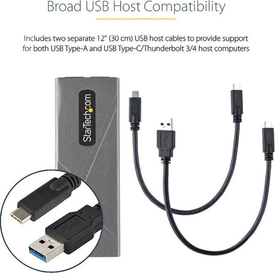 StarTech externes Gehäuse M.2 PCIe/SATA NVMe SSD, USB-C 3.1