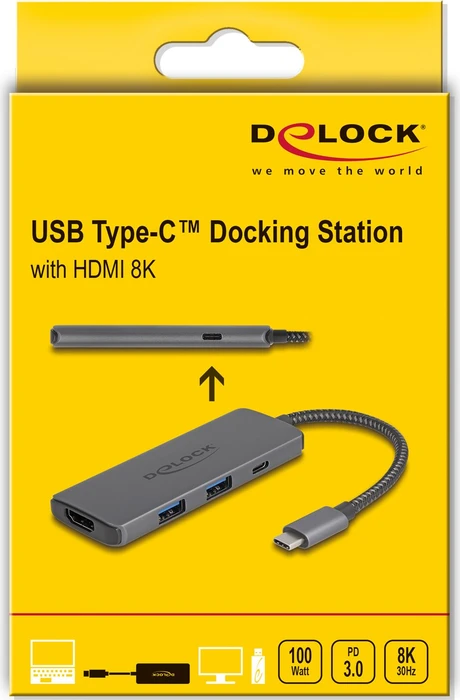 DeLOCK USB Type-C Dockingstation 8K, USB-C 3.0 [Stecker]
