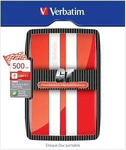 Verbatim GT Portable rot/weiß 500GB, USB 2.0 Micro-B