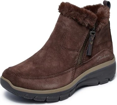 Skechers Relaxed Fit Easy Going Cool Zip chocolate suede (Damen)