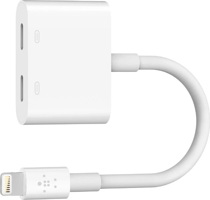 Belkin Lightning Audio + Charge RockStar Adapterkabel 0.15m weiß