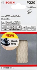 Bosch Professional M480 Best for Wood and Paint Gewebeschleifblatt K320, 70x125mm, 10 Stück