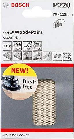 Bosch Professional M480 Best for Wood and Paint Gewebeschleifblatt K320, 70x125mm, 10 Stück