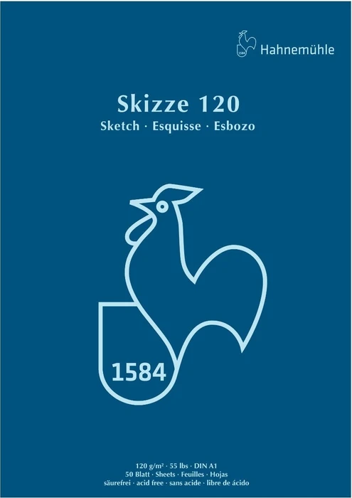 Hahnemühle Skizze 120 Skizzenblock, A1, 50 Blatt
