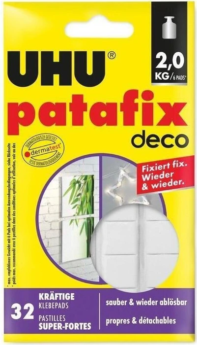 UHU patafix weiß, Klebepad, 32 Stück