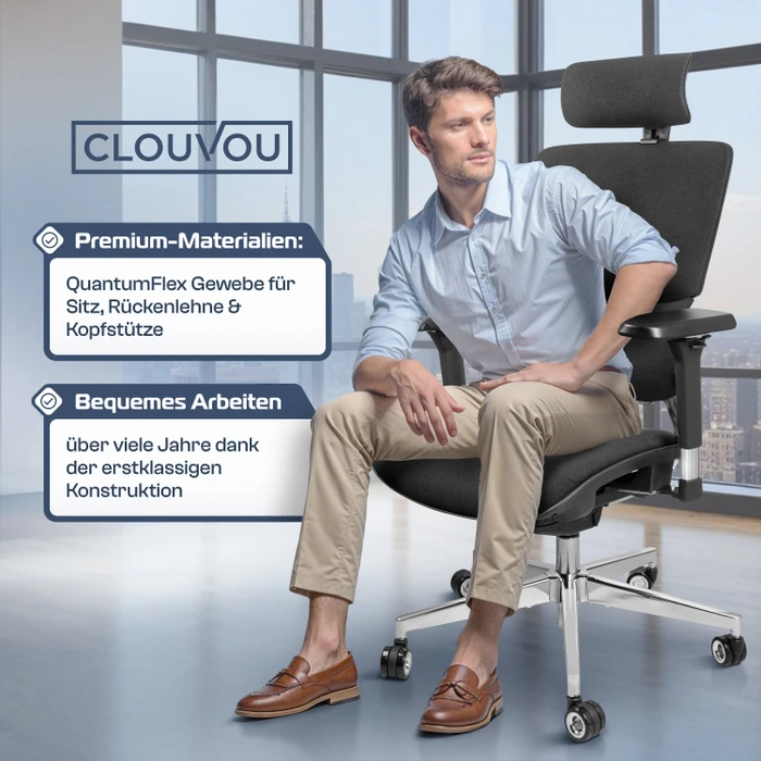 Clouvou MasterSeat Bürostuhl, schwarz