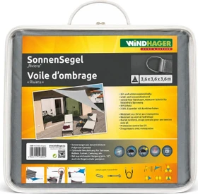 Windhager Riviera Sonnensegel dreieckig 360cm silbergrau