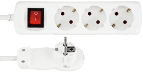 REV Ritter Mehrfach-Steckdosenleiste Smart mit Flachstecker, 3-fach, 1.4m, weiß