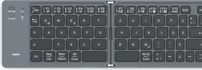 Hama Travel 450 Mini-Tastatur, schwarz, faltbar, Bluetooth, DE