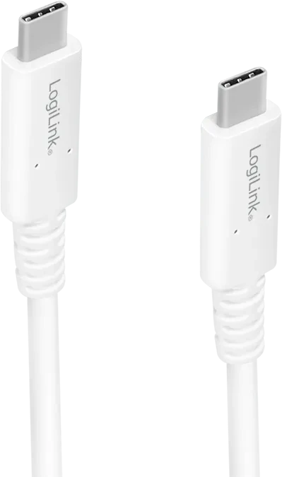 LogiLink USB4 Gen3x2 Kabel, 40Gb/s, 8K60Hz, 100W PD, USB-C Stecker auf USB-C Stecker, 0.8m