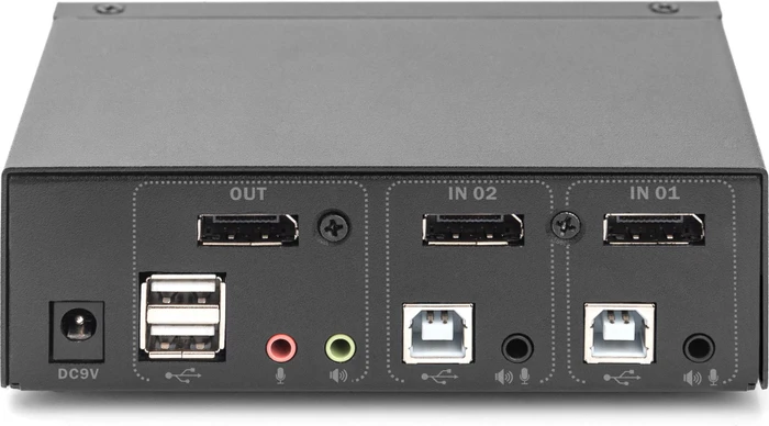 Digitus KVM-Switch, 4K, DisplayPort, 2-fach KVM-Switch