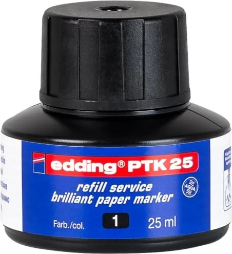 edding PTK25 Brilliant-Papiermarker Tintenflasche schwarz, 25ml