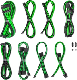 CableMod C-Series Pro ModMesh 12V-2x6 Cable Kit, Dual StealthSense, Corsair Type 5, schwarz/hellgrün