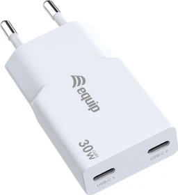 Equip 2-Port 30W GaN Slim USB-C PD-Ladegerät weiß