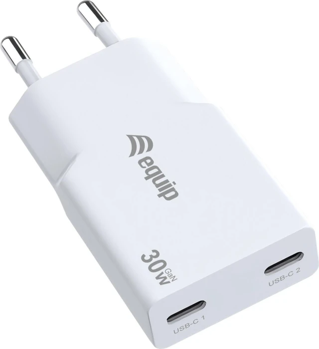 Equip 2-Port 30W GaN Slim USB-C PD-Ladegerät weiß