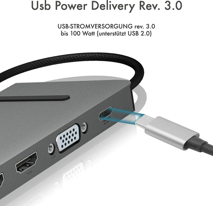 RaidSonic Icy Box IB-DK2106-C Multiport-Adapter, USB-C 3.0 [Stecker]