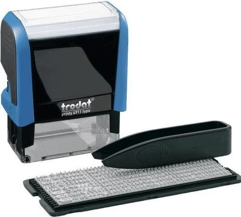 trodat printy 4911 Typomatic Textstempel zum Selbersetzen, 38x14mm, schwarz/blau