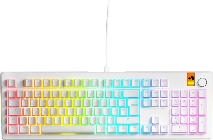 Glorious GMMK 3 HE 100% Pre-built Gaming Keyboard, weiß, LEDs RGB, Glorious Fox HE, USB, DE