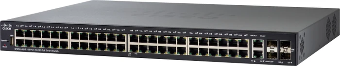 Cisco SF250 Rackmount Smart Switch, 48x RJ-45, 2x RJ-45/SFP, PoE+