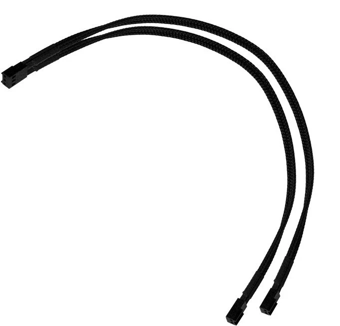 Nanoxia 3-Pin auf 2-Pin Adapter, sleeved, 30cm, schwarz