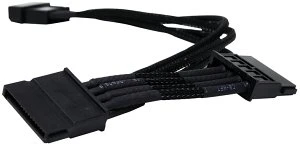 NZXT SATA-Stromadapter 4-Pin [IDE] auf 2x 15-Pin [SATA] 20cm, sleeved schwarz