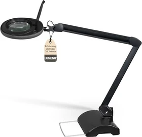 Lumeno LED Lupenleuchte 7215, 5 Dioptrien, 2.25x, mit Tischfuß schwarz