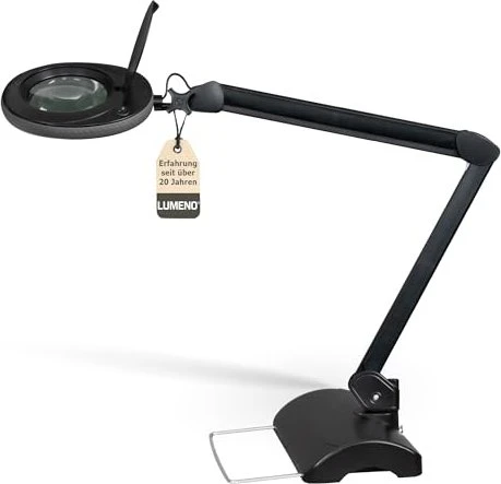 Lumeno LED Lupenleuchte 7218, 8 Dioptrien, 3x, mit Tischfuß schwarz