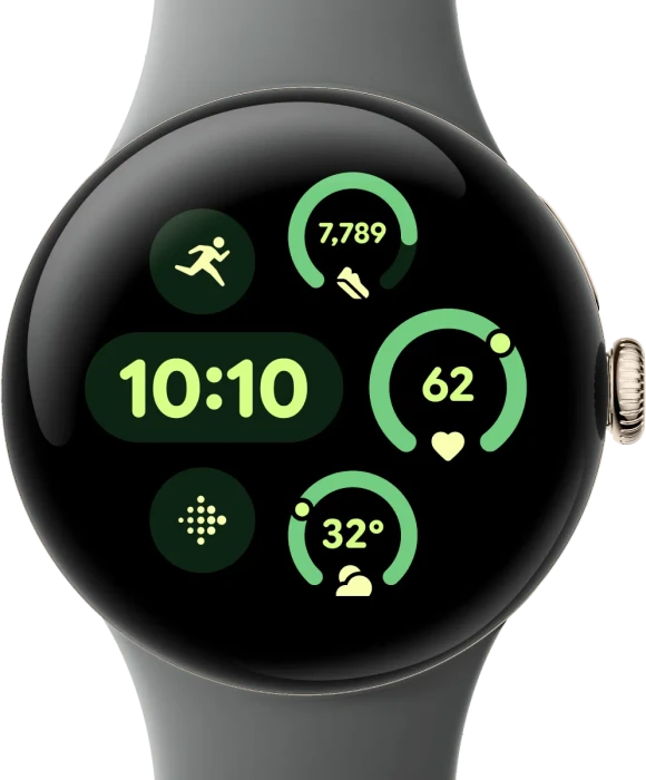 Google Pixel Watch 3 (LTE) 41mm Champagne Gold mit Sportarmband Hazel