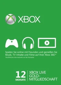 Microsoft Xbox Live Gold Subscription Card - 12 Monats Abo (Download) (Xbox SX/Xbox One/Xbox 360)