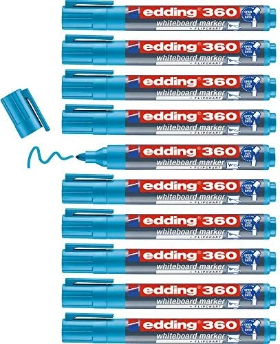 edding 360 Whiteboardmarker hellblau, 10er-Pack