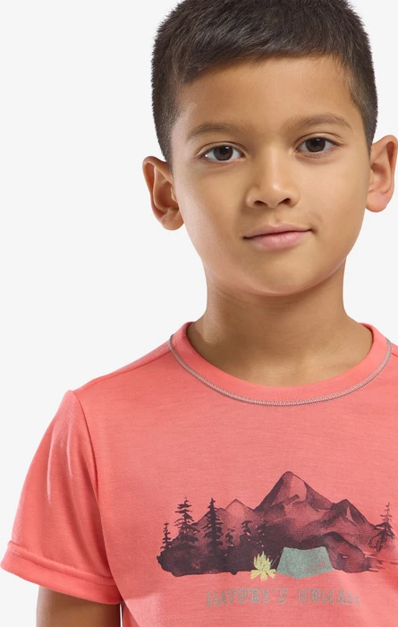 Jack Wolfskin Hiking Graphic Funktionsshirt kurzarm sunset coral (Junior)